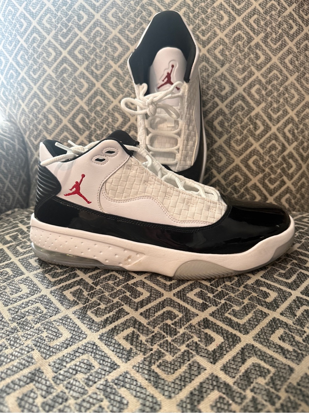 Jordan Men's White Black Red Athletic Shoes